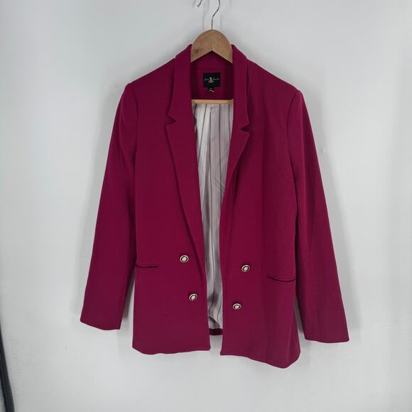 Jules & Leopold Studio Magenta Double Breasted Blazer Size M Structured Jacket - Picture 8 of 8